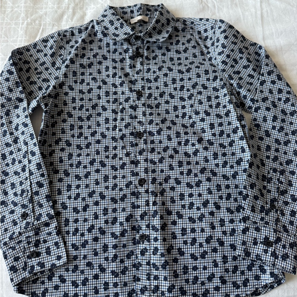 Gucci Black and White Patterned Button Down Shirt